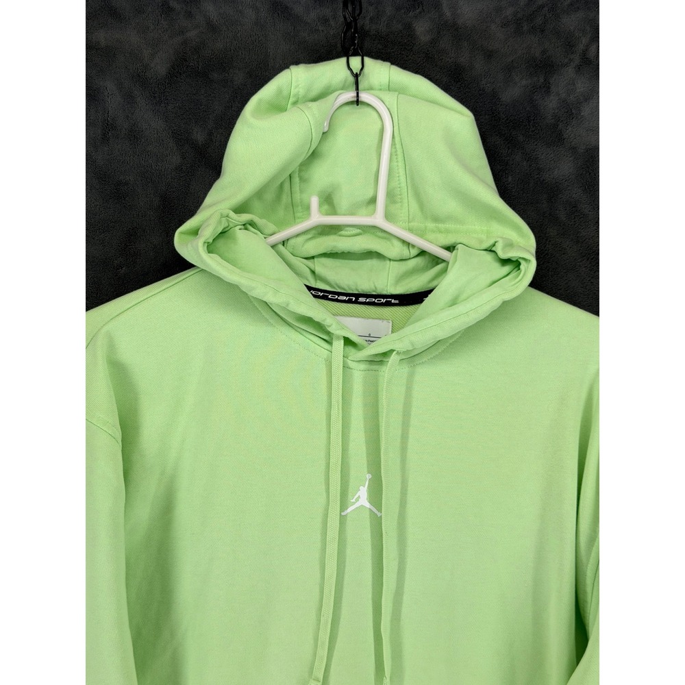 Jordan Sport Mens Dri-FIT Hoodie Lime Green Pullover Jumpman‎ FV8606-376 Size L - Picture 2 of 11